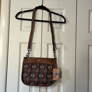 Justin Boots Brown and Multicolor Crossbody Bag